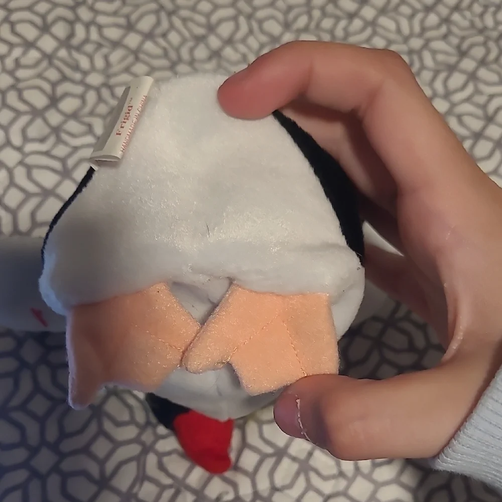 Ty Plush Penguin Bird Toy - Black, White, Red, Yellow